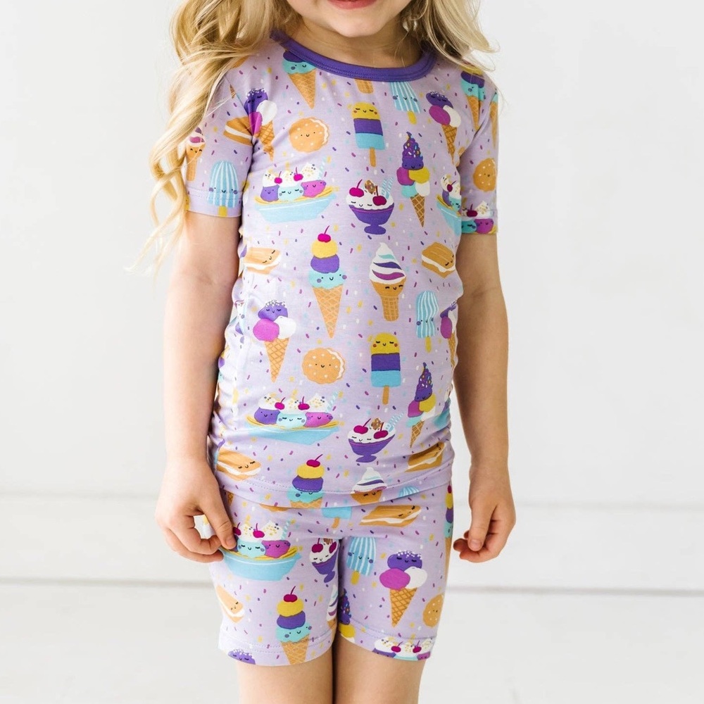 LITTLE SLEEPIES WILDBERRY ICECREAM SOCAIL SHORT SLEEVE/SHORT SET